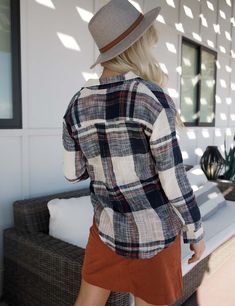 Get ready to strut your stuff with confidence in this perfect plaid top. It’s cute, comfy and casual. Pair it with your favorite jeans and sneakers or put it over a crop top. Size up for an oversized look. Model is wearing a Small. True to size, standard fit Material 100% Polyester Measurements 25" Long 19" Armpit to armpit Shipping & Returns Click here to learn about our Shipping and Processing Click here to read about our Returns Policy Plaid Top, Cute Comfy, Spring Wardrobe, Plaid Tops, Plaid Flannel, High Waisted Denim, Layering Pieces, Favorite Jeans, Women's Plaid Shirt