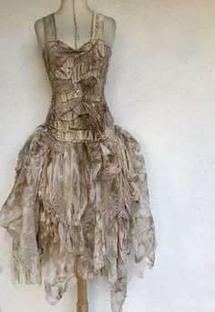 Tattered Clothes Aesthetic, Torn Up Clothes, Ragged Dress, Wasteland Outfit, Burned Clothing, Wasteland Costume, Apocalyptic Outfit, Tattered Dress, Creepy Clothes