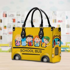 Personalized School Bus Driver Leather Handbag With Handle, Custom Bus Driver Bags, School Bus Driver Appreciation Gift, Back To School Gift Product details: - Sizes:  S: 11.4 x 7.9 x 4.7 Inches M: 13.8 x 10.6 x 5.5 Inches L: 16.1 x 13.4 x 7.5 Inches - Material: PU Leather - Sturdy handles for comfortable carrying. - Removable and adjustable strap for versatile wearing options. - Secure zipper closure to keep your belongings safe. - 5 inside pockets for convenient organization. Care Instructions Gift For Bus Driver, School Bus Driver Appreciation, Bus Driver Appreciation, Bus Driver Gifts, School Bus Driver, Back To School Gift, Bags School, Bus Driver, School Gift