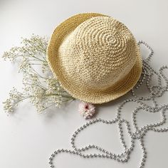 Raffia crochet panama for women A  medium large brimmed crochet straw hat for keeping you sun safe and stylish. - Natural color straw - 100% handcraft - Natural material raffia - Lightweight and easy to flat pack to travel size 22 inch  56cm you can complete your ideal outfit with this white and pink polymer clay dangle earrings https://www.etsy.com/listing/853008210/white-and-pink-polymer-clay-dangle?ref=shop_home_active_25 Curved Brim Crochet Cotton Hat For Vacation, Wide Brim Cotton Yarn Crochet Hat For Vacation, Adjustable Cotton Yarn Crochet Hat For Vacation, Curved Brim Crochet Hat In Cotton Yarn For Vacation, Summer Crochet Hat In Cream, Cream Summer Crochet Hat, Vacation Crochet Hat With Short Brim, Adjustable Cotton Hat For Vacation, Adjustable Cotton Yarn Hat For Vacation