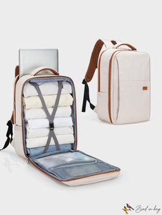 BirdinBag - Womens Waterproof Laptop Backpack: Spacious, Durable, Ideal for Outdoor Travel & Sports Portable Functional Laptop Bag For Outdoor, Portable Laptop Bag Backpack For Outdoor Activities, Portable Laptop Backpack For Outdoor Activities, Functional Portable Backpack Travel Bag, Functional Standard Backpack Travel Bag, Functional Portable Standard Backpack Travel Bag, Functional Portable Travel Backpack, Versatile Portable Backpack For Outdoor Activities, Multifunctional Waterproof Rectangular Backpack