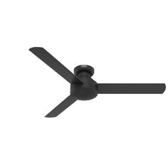 a black ceiling fan on a white background