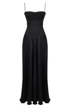 A sculpting corset-inspired bodice shapes this glamorous satin gown punctuated with a laced-up back. Exclusive retailer 52" length (size X-Large) Square neck Adjustable straps Unlined 75% acetate, 25% polyester with 80% polyamide 20% elastane contrast Dry clean Imported Black Lace Maxi Dress, Vintage Cami, Satin Noir, Evening Dress Floor Length, Satin Gown, Satin Maxi, Satin Maxi Dress, House Of Cb, Lace Maxi