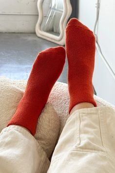 Le Bon Shoppe comfy, cozy, terry cloth Cloud socks in burnt orange. One size fits most: US women's 6-10. 85% Cotton, 13% Polyester, 2% Spandex. PIPE AND ROW Cloud Socks, Winter Books, Community Garden, On Clouds, Cute Socks, Comfy Cozy, Ankle Socks, Terry Cloth, Burnt Orange