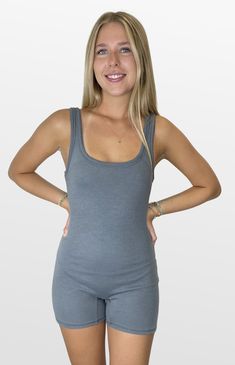 Comfortable and on-trend. This tank bodycon romper is an easy look for a casual day. The tank top style has a great fit with shorts the perfect length to wear anywhere. This is a great game day addition! Color- Gray (Also Available in Wine) 95% Polyester 5% Spandex Bodycon Romper, Fits With Shorts, Red Green Yellow, Black Party, Romper Pants, Short Rompers, Sweater Skirt, Dress Collection, Game Day