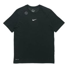 Nike Dri-fit Training Athleisure Casual Sports Round Neck Short Sleeve Black DM3121-010 (Men's) Sporty Dri-fit T-shirt For Workout, Black Dri-fit Activewear For Workout, Dri-fit Athleisure Activewear For Training, Nike Athletic Fit Sports T-shirt, Nike Dri-fit Functional Activewear, Nike Dri-fit T-shirt For Running, Sporty Moisture-wicking Athletic Fit T-shirt, Sporty Dri-fit T-shirt For Gym, Black Sporty T-shirt With Athletic Fit