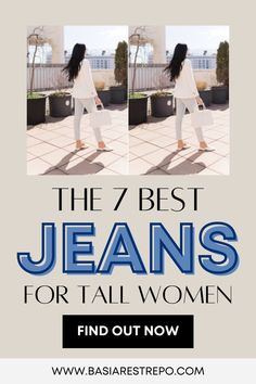 Check out this post for the 7 best jeans for tall women! Whether you're looking for mom, flare, straight leg, skinny, or ripped jeans, I've got you! These trendy jeans will help you craft the perfect outfit - check them out now! Trendy Jeans, Outfit Check