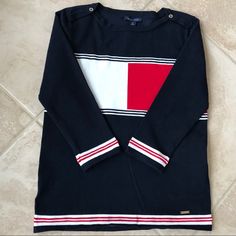 Brand New With Tag Super Cute Tommy Hilfiger Sporty Black Tops, Tommy Hilfiger Black Tops For Fall, Black Tommy Hilfiger Tops For Fall, Tommy Hilfiger Black Long Sleeve Top, Tommy Hilfiger Sweater, Tommy Hilfiger, Scoop Neck, Sweaters For Women, Super Cute