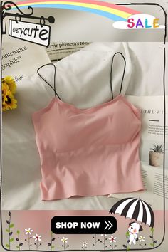 Sexy Spaghetti Strap Tanke Top Women Built In Bra Off Shoulder Solid Color Crop Tops Sleeveless Omighty Slim Fit Camisole Hot Pink Sleeveless Top With Delicate Straps, Stretch Summer Camisole Solid Color, Summer Stretch Camisole Solid Color, Pink Bra Friendly Cami Tank Top, Pink Bra-friendly Cami Tank Top, Pink Bra Friendly Cami Top, Pink Bra-friendly Cami Top, Bra-friendly Pink Cami Top, Stretch Camisole With Wide Straps For Summer