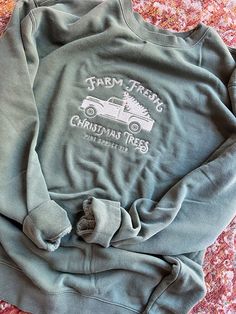 Embroidered Christmas tree farm crew neck  Unisex sizing Embroidered Christmas Tree, Aunt Sweatshirt, Fresh Christmas Trees, Embroidered Christmas, Christmas Tree Farm, Tree Farm, Aunt Gifts, Tree Farms, Tree Christmas