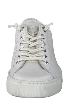 Elastic laces create easy on and off in this platform sneaker with a low-top silhouette. Pull-on style with elastic laces Removable insole Leather upper/textile and leather lining/synthetic sole Imported Modern Cream Sneakers With Laces, Leather Low-top Lace-up Shoes With Elastic Laces, Cream Low-top Platform Sneakers With Laces, Custom Leather Low-top Sneakers With White Laces, White Low-top Platform Sneakers With Elastic Laces, White Leather Platform Sneakers With White Laces, White Lace-up Platform Sneakers With Elastic Laces, Sporty Leather Platform Sneakers With White Laces, Leather Low-top Sneakers With Elastic Laces