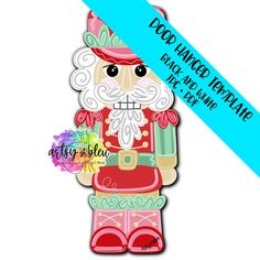 an image of a paper cutout of a nutcracker with flowers in his hand