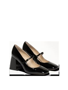 The silhouette of the season is reaching new heights. Meet The Bianca: a darling Mary Jane with an angular block heel in a higher height that feels just right. She’s the perfect party shoe that never tries too hard. May Jane Shoes, Dainty Heels Classy, Black Heeled Mary Janes, Marry Jane’s, Sixth Form Shoes, Block Heels Aesthetic, Women’s Dress Shoes, Winter Formal Shoes, Small Black Heels