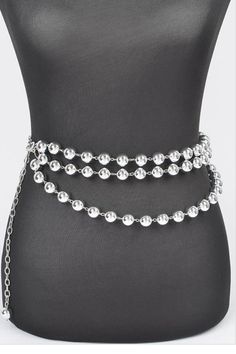 introducing our exquisite Multi-Layered Beaded Chain Belt, a fusion of PVC and metal craftsmanship for a stunning, versatile accessory. With its intricate beaded design and multi-layered construction, this belt adds an instant touch of glamour to any outfit. Measuring approximately 0.65 inches in width and 47 inches in length, it offers both style and functionality, allowing you to cinch your waist or drape it effortlessly for a statement look. Elevate your ensemble with this chic and contempora Beaded Belts, Contemporary Accessories, Layered Chain, Chain Belts, Layered Chains, Bead Chain, Chain Belt, Piece Dress, Beaded Chain