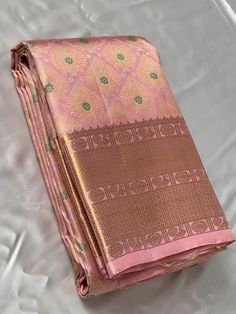 Bridal Collection Light Pink Color Pure Kanchipuram Silk Saree | Indian Traditional Ethnic Saree | Wedding or Party Wear Saree | Handwoven Gift Saree for Her Product Details : Saree Type : Pure Kanchipuram Silk Saree Golden Zari, Silk Mark Certified Blouse Piece : Yes (Un-Stitched) Saree Length : 5.5 Meters Blouse Piece Length : 80 cm Saree Weight : 0.9 kg Saree Fabric : Pure Kanchipuram Silk  Color : As shown in the picture Work : weaving Pattern : designer Occasion: Party Wear, Formal Wear, Fe Silk Saree Colours, Kanjipuram Saree, Saree Golden, Saree Colours, Tassels Blouse, Ethnic Saree, Mantra For Good Health, Blouse Stitching, Color Combinations For Clothes