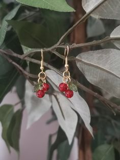 These cute cherry earrings are handmade with love in Finland. The hooks are made of 18K gold-plated surgical stainless steel so they are suitable for sensitive skin. Manufacturer's proof: Terhentuuli Palvelut Oy Artturintie 6 B 18 36220 Kangasala Finland https://www.etsy.com/shop/terhentuuli Cherry Color Dangle Earrings, Nickel Free Cherry Colored Earrings For Gift, Nickel-free Cherry Colored Earrings For Gift, Nickel Free Cherry Earrings For Gift, Cute Red Dangle Jewelry, Cherry Dangle Earrings With Ear Wire, Cherry Colored Round Earrings For Gift, Cherry Round Earrings For Gift, Cute Handmade Red Earrings