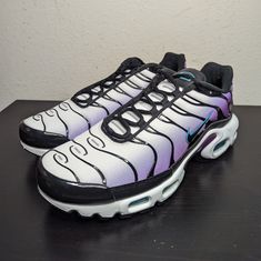 Nike Mens Sizes Air Max Plus 'Reverse Grape' Shoes Fq2415 500 New Purple Custom Sneakers For Light Sports, Custom Purple Sneakers For Light Sports, Purple Sneakers With Abzorb Midsole For Sports, Purple Running Shoes With Abzorb Midsole For Light Sports, Purple Low-top Running Shoes For Streetwear, Purple Low-top Running Shoes With Boost Midsole, Purple High-top Running Shoes With Abzorb Midsole, Purple Low-top Sneakers For Sports, Low-top Purple Sneakers For Sports