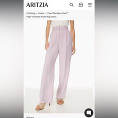 Hi Rise Wide Leg Pants In Cloudy Lilac. Wilfred From Aritzia. Nwt Bought The Wrong Size And Missed The Return Window. Elegant Full-length Purple Bottoms, Elegant Full Length Purple Bottoms, Pink High Waist Bottoms For Evening, High Waist Pink Bottoms For Evening, High Waist Pink Evening Bottoms, Elegant Wide Leg Purple Pants, Elegant Wide-leg Purple Pants, Pink Evening Bottoms For Summer, Pink Summer Evening Bottoms