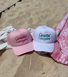 NEW! Summer trucker hats are here. Summer Trucker Hat With 5-panel Design, Summer Trucker Hat In 5-panel Style, Summer Trucker Hat 5-panel, Summer Trucker Hat 5-panel Style, Spring Beach Trucker Hat, 5-panel, Trendy Trucker Hat With Curved Bill For Beach, Trendy Curved Bill Trucker Hat For Beach, White Trucker Hat For Beach Season, Cute Summer Hats With Curved Bill