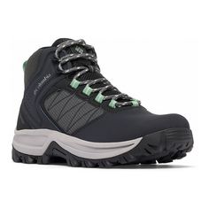 the north face women's back - to - berkeley hiker boot is shown in black and green