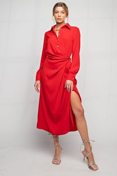 Valentina Wrap Dress Shirt Wrap Dress, Button Down Dress, Online Shopping Stores, Holiday Fashion, Style Guides, Smocking, What To Wear, Button Downs, Long Dress