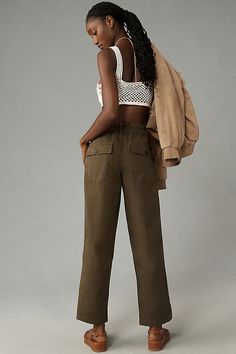 Cotton, elastane Side slant pockets Back flap pockets Front zip Machine wash Imported | Cruiser Chino Pants by Sanctuary in Green, Women's, Size: 24, Cotton/Elastane at Anthropologie Relaxed Fit Utility Bottoms For Fall, Relaxed Fit Mid-rise Bottoms With Side Pockets, Versatile Bottoms With Side Pockets For Elevated Casual, Versatile Bottoms With Side Pockets For Casual Wear, Casual Bottoms With Patch Pockets For Fall, Elevated Casual Mid-rise Pants For Fall, Khaki Workwear Bottoms With Pockets, Utility High-waisted Pants For Elevated Casual Occasions, Relaxed Fit Mid-rise Bottoms With Cargo Pockets