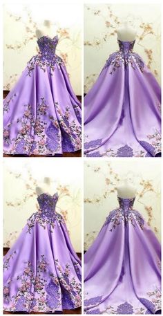 Beautiful Sweetheart 3D Flowers Adorned Prom Dresses