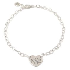 This finely handcrafted bracelet is the perfect personalized piece made completely of 14K solid gold and complemented with a durable yet darling 14K solid gold chain. This item is adjustable due to the chain link designed to go up to 7 inches in total length. XL Sweetheart Dimensions: approximately 11mm (w) x 9mm (h) Metal Finish: High Shine Polish This design is available in Rose, White and Yellow 14K Gold Please note that this item takes about 5 to 7 business days for production, prior to ship Classic Personalized Initials Bracelet, Classic Sterling Silver Bracelet For Valentine's Day Gift, Classic Monogram Name Bracelet As Gift, Classic White Gold Charm Bracelet With Heart Charm, Classic Heart Charm Bracelet In White Gold, Classic White Gold Charm Bracelet With Heart, Classic Sterling Silver Heart Bracelet For Valentine's Day, White Gold Classic Heart Charm Bracelet, Classic Heart Charm Bracelet