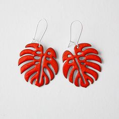 Handmade Copper Enamel Red Leaf Earrings Nature Plant Jewelry Handcrafted  | eBay Enamel Earrings Handmade, Plant Jewelry, Earrings Nature, Red Leaves, Leaf Jewelry, Nature Plants, Enamel Earrings, Handmade Copper, Leaf Earrings