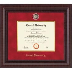 a diploma frame with an image of a ring on the front and side of it