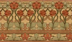 an art nouveau design with flowers and vines