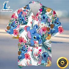 an image of a hawaiian shirt with stitching on the front and side, featuring lili