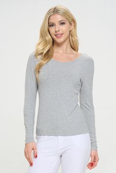 This timeless style top is crafted from ultra-soft viscose for a lightweight feel. Featuring a scoop neckline and ribbed long sleeves, it's the perfect addition to any wardrobe to layer up all year round.• Ribbed texture• Scoop neckline• Long sleeve• Soft and comfortable• Breathable and stretchy• ImportedContent: 92% Viscose, 8% Spandex Ribbed Long Sleeve Top, Sport Bra Top, Fishnet Tights, Plus Size Activewear, Women Essentials, Sleeves Top, Lightweight Tops, Ribbed Texture, Tops For Leggings