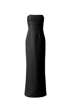 The strapless bodice of this faille style has exquisite pleated detailing for a polished look and sits atop a chic and statuesque column skirt. Shown in Ice. Bridesmaid Dress Black, Amsale Bridesmaid Dresses, Amsale Bridesmaid, Amsale Dress, Ocassion Dress, Alt Wedding, Wedding Fits, Column Skirt, Black Bridesmaid Dresses