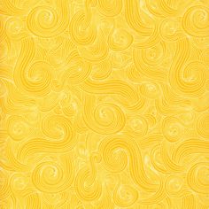 an abstract yellow background with swirls and waves on it's surface, as well as