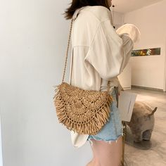 Cross Shoulder Bags, Fringe Handbags, Straw Beach Bag, Woven Handbags, Bohemian Women, Rattan Bag, Fringe Bags, Boho Bags, Straw Bags