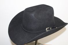 Black Western Cowboy/Cowgirl Hat (56-58cm) (S/M) Black Felt Cap For Country Events, Western Black Hat One Size, Black Western Hat One Size Fits Most, Western Black Hat, One Size Fits Most, Black Western Top Hat For Rodeo, Black Felt Cap For Outdoor, Western Style Black Top Hat For Winter, Western Black Top Hat For Winter, Black Western Style Top Hat For Ranch