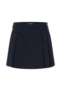 Timelessly tailored.The ANGIE Pleated Buckle Mini Skirt is a playful yet polished addition to your wardrobe, designed to turn heads. This skirt features a wide waistband with a striking buckle detail, adding a touch of sophistication and a flattering fit. The side zip and hook-and-eye closure ensure a seamless silhouette, while the pleated design and mini length create a dynamic, feminine shape. For a chic daytime look, pair it with the Aberley Crop Top, or elevate the ensemble with the Bellamy Elegant Skort With Belt Loops For Work, Elegant Workwear Skort With Belt Loops, Elegant Mini Skirt With Belt Detail, Elegant High Waist Mini Skirt With Belt Loops, Elegant Pleated Skirt With Belt, Elegant Mini Skirt With Belt For Work, Elegant Fitted Skort With Belt Loops, Elegant Belted Skort For Workwear, Elegant Mini Pleated Skirt With Belt Loops