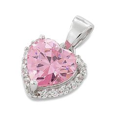 Height: 8mm

Width: 9mm

Thickness: 5.2mm

Bail opening: 4.49mm



Stone material: pink & clear cubic zirconia

Center stone size: 7mm

Stone shape: heart shape (center) & round

Center stone carat weight: 1.6 ct.

Total number of CZ stones: 16

Stone setting: Prong Setting



Metal: 925 sterling silver

Plating: rhodium plated

Finish: high polish Heart-shaped Cubic Zirconia Jewelry With Accent Stones, Heart-shaped Pink Jewelry With Diamond Accents, Pink Heart Cut Jewelry With Prong Setting, Pink Heart Cut Sparkling Stones Jewelry, Pink Heart-shaped Jewelry With Diamond Accents, Pink Heart-shaped Jewelry With Sparkling Stones, Pink Heart Cut Jewelry With Diamond Accents, Pink Heart-shaped Jewelry With Accent Stones, Pink Cubic Zirconia Round Cut Jewelry