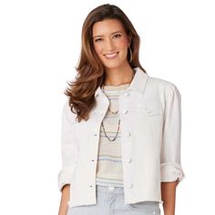 Wit & Wisdom White Puff Sleeve Button Front Fray Hem Denim Jacket Size Xl- Nwt- New With Tags Coat Check. If It’s A Little Breezy Out, You’ll Want To Bundle Up In This Lightweight Button Up Denim Jacket, Complete With Long Puff Shoulder Sleeves, Four Pockets, A Frayed Hem, And A Western Yoke. A Crisp White Layer Like This Is Always In Season. Women’s Fashion Jacket White Drapey Denim Optic White Collared Neck Button Up Front Four Pockets Western Yoke Long Buttoned Puff Sleeve Straight Fray Hem S White Button-up Denim Jacket For Day Out, Spring Button-up Denim Jacket With Button Cuffs, Collared Denim Jacket With Button Closure For Day Out, Button-up Cotton Cropped Jacket, Spring Cropped Collared Jacket With Buttoned Pockets, Button-up Cropped Jacket With Pockets For Day Out, Chic Button-up Denim Jacket For Day Out, White Button-up Outerwear With Button Cuffs, White Button-up Outerwear With Snap Buttons