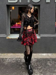 Embrace the Y2K fashion trend with this edgy and unique punk plaid skirt. Featuring a high-waisted A-line silhouette and an irregular hem, this skirt exudes a cool and alternative vibe. Perfect for the summer season, this standout piece is a must-have for those who love to express their individual style.  Please note that this product includes only the skirt or a set.  Garment Size   	 		 			Size 			S 			M 			L 		 		 			Waist 			63 			67 			71 		 		 			Full Length 			35 			36 			37 Edgy High Waist Mini Skirt For Alternative Fashion, High Waist Edgy Mini Skirt For Alternative Fashion, Gothic Fitted Skirt For Streetwear, Gothic Fitted Mini Skirt For Streetwear, High Waist Punk Skirt For Alternative Fashion, High Waisted Punk Skirt For Alternative Fashion, Emo Mini Skirt For Summer Alternative Fashion, Fitted Grunge Skirt For Alternative Fashion, Grunge Fitted Mini Skirt For Alternative Fashion