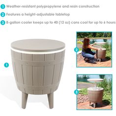 the instructions for how to build an outdoor water fountain in a garden or patio area