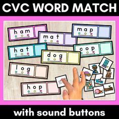 cvc word match with sound buttons