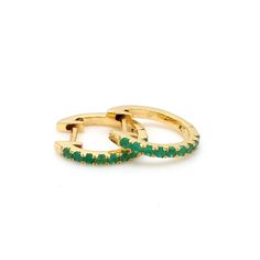 Carv Jewels presents an extraordinary 14K Solid Gold Hoop Earring Studded WithGreen Onyx all over. This breathtaking Earring flaunting with Real naturalGreenOnyx , crafted from 14K Solid Gold for a classic and timeless look. This uniquejewelry will make you look elegant, fit all-occasions, is a must-have piece inyour jewelry collection. Due to the design, they may fit differently on everyperson. They are meant for lobes and may be a large fit for cartilage. Hoopsarereally dainty and that means t Dainty Green Huggie Jewelry, Green Dainty Huggie Jewelry, May Birthstone Huggie Earrings, Elegant Emerald Huggie Earrings For May Birthstone, Green Emerald Hoop Earrings In Fine Jewelry Style, Elegant Green Hoop Huggie Earrings, Fine Jewelry Emerald Hoop Earrings In Green, Emerald Huggie Earrings For Anniversary, Green Emerald Hoop Earrings Fine Jewelry