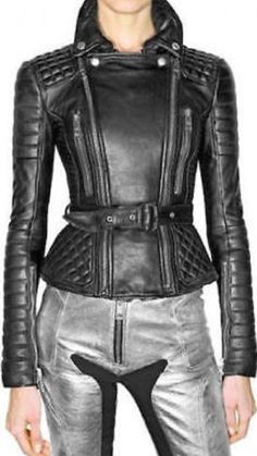 Item Specific Material : Lambskin Leather Color : Black  Size : XXS/XS/S/M/L/XL/2XL/3XL/4XL/5XL (All Sizes available) Department: Women & Girls Style: Biker Fabric Type: Leather Outer Shell Material: Leather Theme: Motorcycle, Biker  Pattern: Solid Season : Winter, Spring, Fall Best Gift For Her : ) Occasion: Club & Party Wear, Gift for Halloween, Birthday Gift For Her, Surprise Gift, Anniversary Gift, Personalized Gift, Gift for Father, Gift For Husband, Special Occasional Gift For Her, Surpris Fall Long Sleeve Leather Motorcycling Jacket, Fall Motorcycling Leather Jacket With Long Sleeves, Fall Motorcycling Long Sleeve Leather Jacket, Punk Style Fitted Biker Jacket For Winter, Edgy Fitted Leather Jacket For Motorcycling, Fitted Black Punk Biker Jacket, Fitted Leather Jacket With Zipper For Biker Events, Fitted Moto Leather Jacket For Biker Events, Fitted Moto Leather Jacket With Zipper Closure