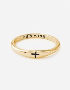 Not only is the promise ring (purity ring) a commitment to remain abstinent until marriage, but also a promise of purity— devotion of your life to Christ. It can even be worn as an engagement ring! With the word “promise" engraved on the inside and the Cross on the outside, these promise rings are a great physical symbol of your promise to Jesus.  “You should be sanctified: that you should avoid sexual immorality; that each of you should learn to control his own body in a way that is holy and honorable, not in passionate lust like the heathen, who do not know God." -1 Thessalonians 4:3-5   What's Included    Promise ring Description card Natural cotton pouch Christian Rings, Purity Rings, Christian Ring, Elevated Faith, Christian Accessories, Purity Ring, Gold Promise Ring, Christian Bracelets, Rings Promise