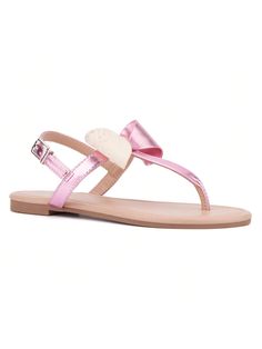 From beach to boardwalk and beyond, the Abril sandal stands out as a summer style essential. Textured bow details add a feminine finishing touch.•Upper: 100% Faux Leather•Outsole: 100% Rubber•Lining: 100% Faux Leather•Heel Height: 1New York & Company Women's Abril Flat Sandal Pink Vacation        Women Shoes, size features are:Bust: ,Length: ,Sleeve Length: Pink Vacation, Faux Leather Heels, Womens Sandals Flat, Fashion Essentials, Flat Sandals, Summer Style, All Fashion, Womens Sandals, Length Sleeve