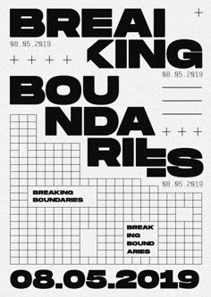 a poster with the words break king, bou nada ris and breaking boundaries