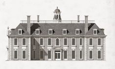 an architectural drawing of a large building