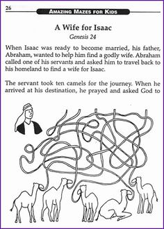 Bible Fun For Kids: Genesis: Isaac & Rebekah | Bible activities for ...